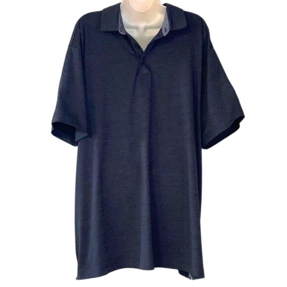 Performance Polo Golf Tennis Black Dark Heather Gray Short Sleeve Mens XL - Picture 1 of 9